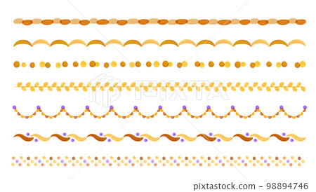 Brown hand drawn style cute decorative ruled line set 98894746