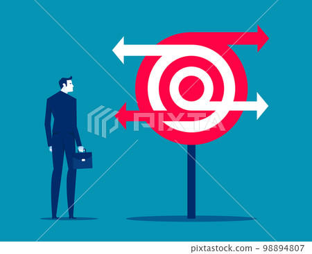 Target arrow random direction. Business direction vector illustration 98894807