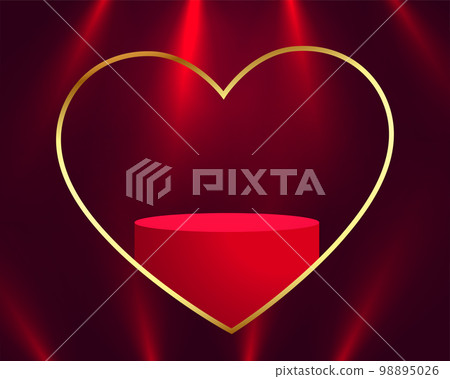 3d podium platform with golden heart frame valentines day 3d podium platform with golden heart frame valentines day 98895026