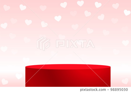 3d podium for product display valentines day love hearts background 98895030
