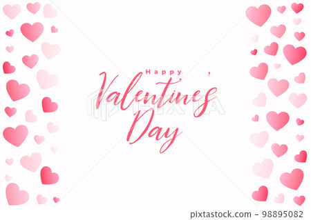 happy valentines day floating pink hearts greeting background 98895082