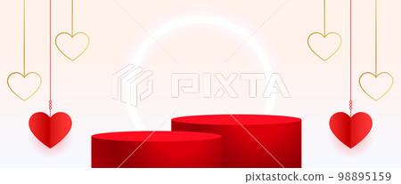 valentines day event banner with 3d podium platform design valentines day event banner with 3d podium platform design 98895159