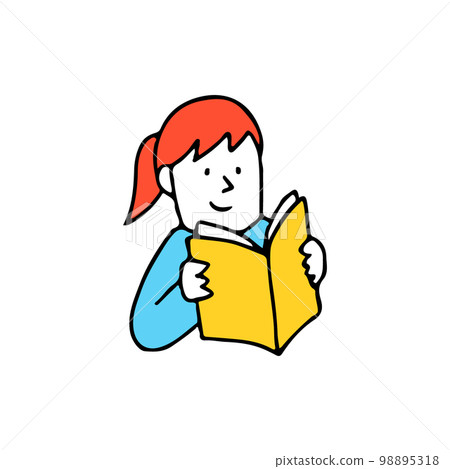 Illustration of a girl reading a book 98895318