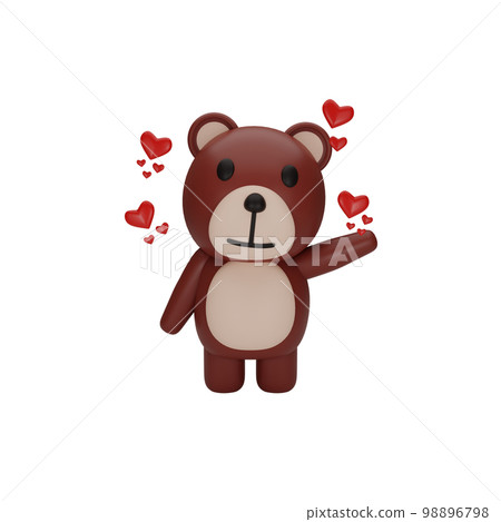 3d rendering of teddy bear valentine's day concept 3d rendering of teddy bear valentine's day concept 98896798