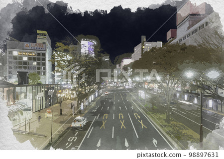 宮城縣仙台市水彩畫仙台站西口 98897631