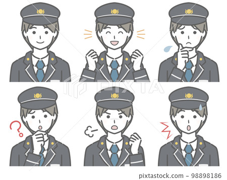 Station staff facial expression set Station staff facial expression set 98898186