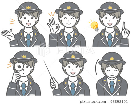 A young uniformed woman explaining 98898191