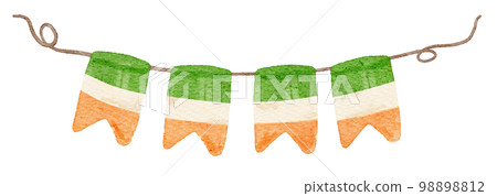 watercolour st Patrick flag banner cartoon hand painting 98898812