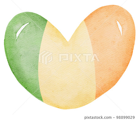 watercolour st Patrick heart cartoon hand painting 98899029