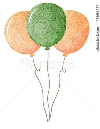 watercolour st Patrick balloon cartoon hand painting 98899283