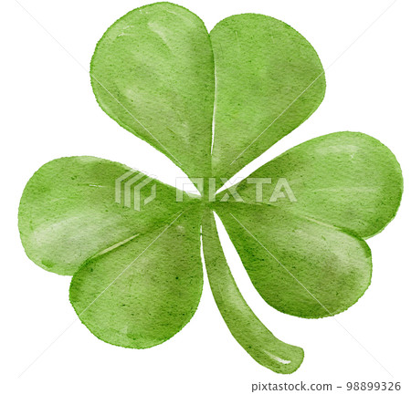 watercolour st Patrick lucky clover three leaf cartoon hand painting 98899326