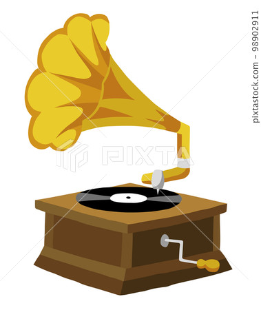 retro gramophone illustration 98902911