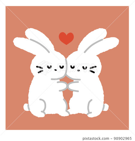 Illustration of a lovely white rabbit 98902965
