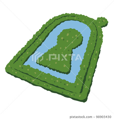Keyhole-shaped burial mound (Mausoleum of Emperor Nintoku) Simple illustration 98903430