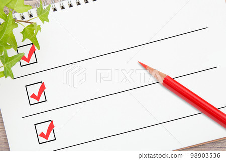 checklist and red pencil 98903536
