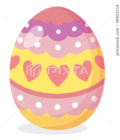 復活節彩蛋與心形圖案的插圖 98903554
