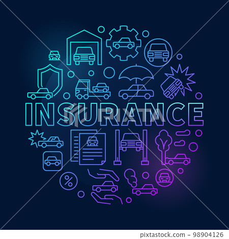 Car insurance round blue illustration 98904126