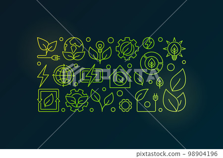 Bioenergy outline illustration 98904196