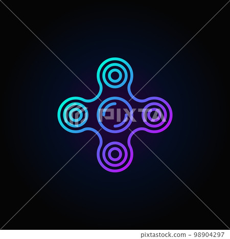 Fidget spinner blue icon 98904297