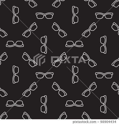 Dark vector seamless pattern with sunglasses Dark vector seamless pattern with sunglasses 98904434