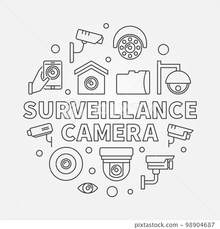 Surveillance camera illustration - vector CCTV symbol Surveillance camera illustration - vector CCTV symbol 98904687