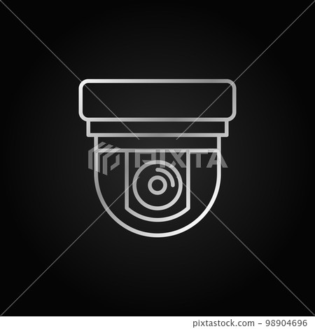 Silver security surveillance camera linear icon 98904696