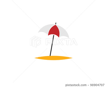 Beach umbrella, protection icon. Vector illustration. Beach umbrella, protection icon. Vector illustration. 98904707