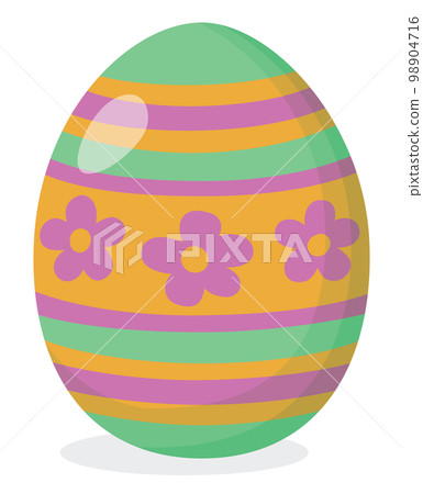 復活節彩蛋與鮮花的插圖 98904716