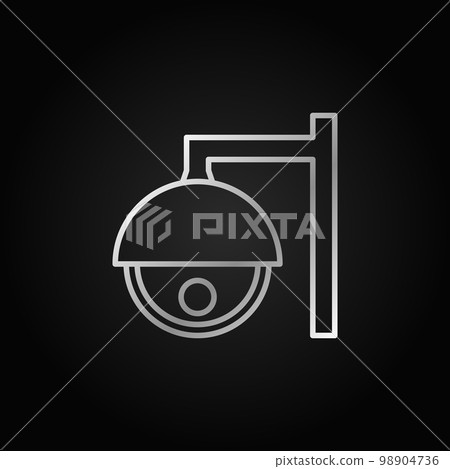 CCTV camera silver outline vector icon or symbol 98904736