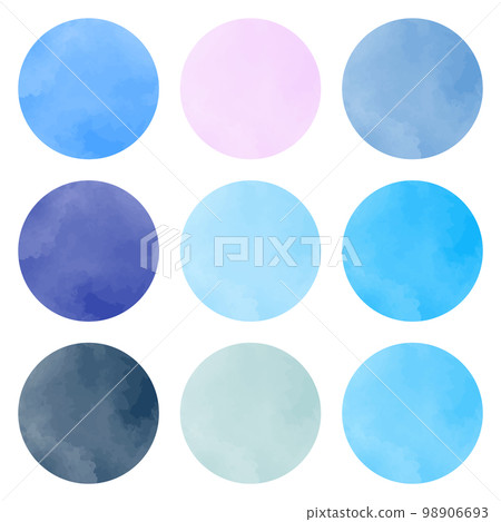 Beautiful and easy-to-use watercolor style circle set blue light blue Beautiful and easy-to-use watercolor style circle set blue light blue 98906693