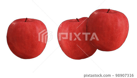 Illustration material of apple with white edge Illustration material of apple with white edge 98907316