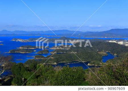 [Nagasaki Prefecture] Kujukushima in fine weather (Sasebo Ishidake Observatory) 98907609