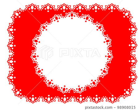 red and white lace frame 98908015