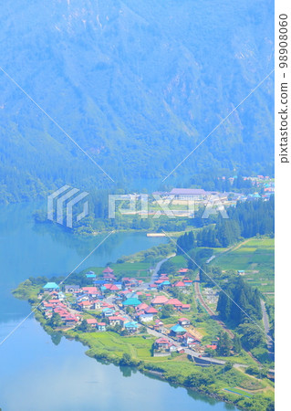 只見線太始鳥瞰圖(尻吹峠鳥瞰圖) 只見線太始鳥瞰圖(尻吹峠鳥瞰圖) 98908060