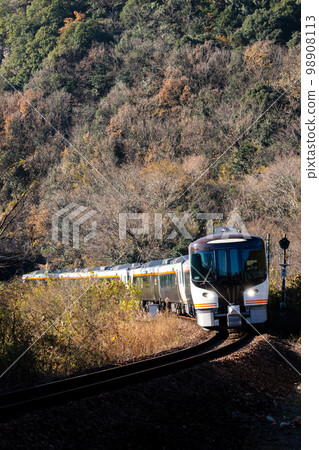 [高山本線]特快飛騨3號在山區轉彎 98908113