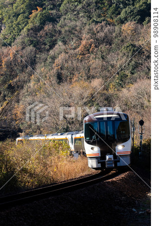 [高山本線]特快飛騨3號在山區轉彎 98908114
