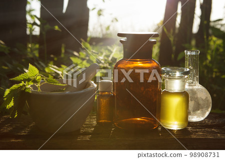 The concept of pure organic ingredients in cosmetology. Atmosphere of harmony, relaxation, spa. Healthy lifestyle. 98908731