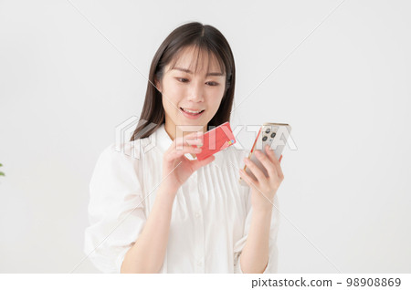 智能手機和卡的女人 98908869