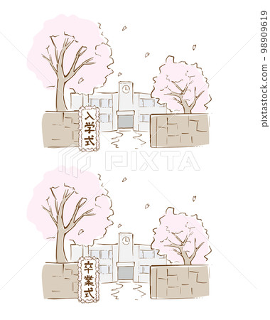 Entrance ceremony and graduation ceremony background illustration 98909619
