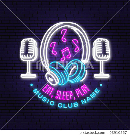 Glowing neon line Music note, tone icon isolated on brick wall background.  Vector stock illustration | Brick wall background, Wall background, Neon