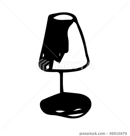 Vector illustration a black and white table lamp. 98910879