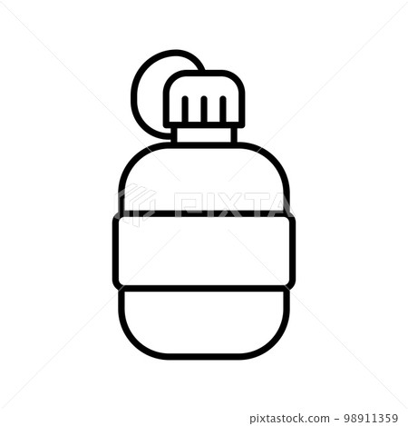Survival water flask icon. Hunting flask. Military water bottle army flask. 98911359