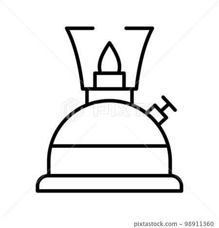 Cooking stove icon. Camping gas stove. Pictogram isolated on white background. 98911360