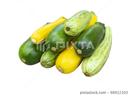 Zucchini or courgettes  on white 98912103