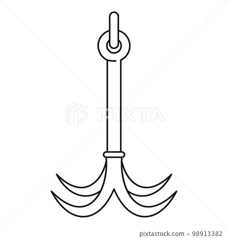 Hook icon. Outline illustration of hook vector icon for web Stock