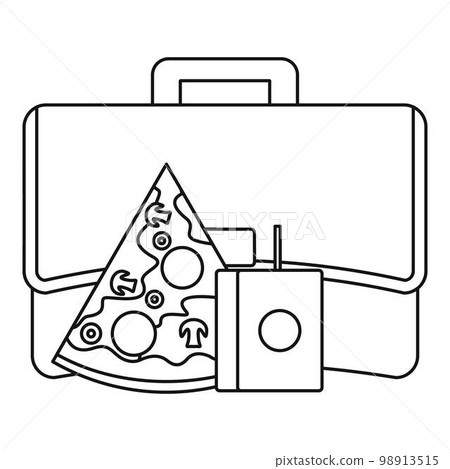 Pizza lunch bag icon. Outline illustration of pizza lunch bag vector icon for web design isolated on white background 98913515