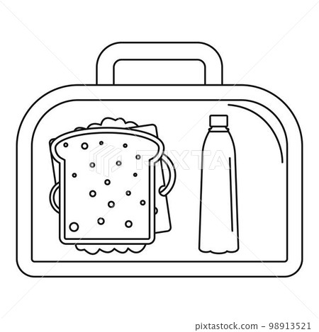 Lunch sandwich box icon. Outline illustration of lunch sandwich box vector icon for web design isolated on white background Lunch sandwich box icon. Outline illustration of lunch sandwich box vector icon for web design isolated on white background 98913521