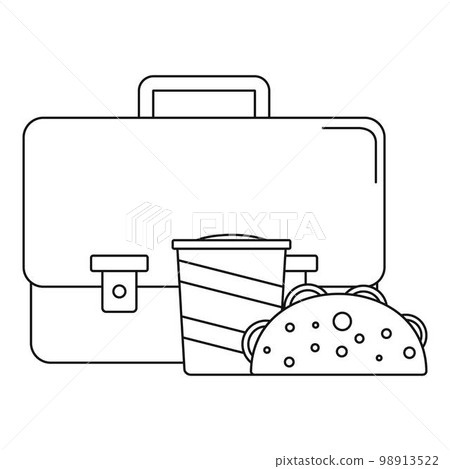 Bag cola cheesburger icon. Outline illustration of bag cola cheesburger vector icon for web design isolated on white background Bag cola cheesburger icon. Outline illustration of bag cola cheesburger vector icon for web design isolated on white background 98913522