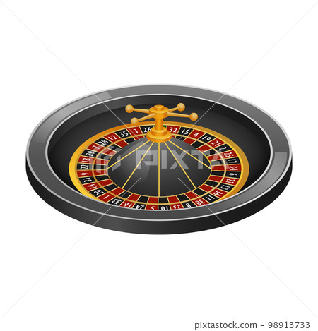Grey roulette casino mockup. Realistic illustration of grey roulette casino vector mockup for web design isolated on white background 98913733