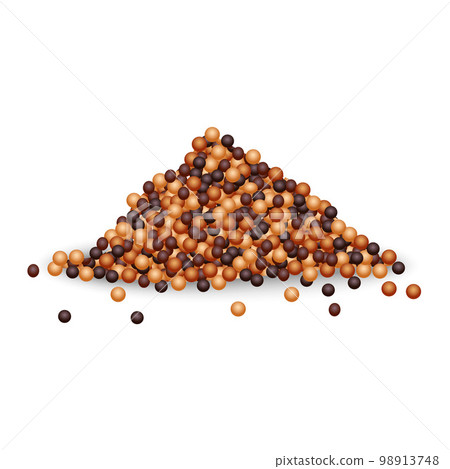 Mustard seed mockup. Realistic illustration of mustard seed vector mockup for web design isolated on white background 98913748